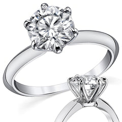 Knife-edge Round Brilliant Moissanite Solitaire Ring