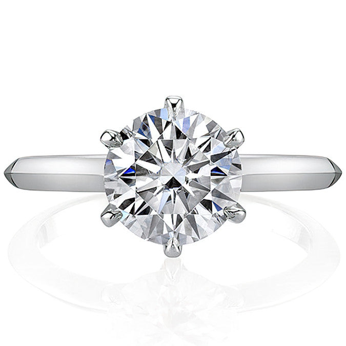 2mm Knife-edge Moissanite Solitaire Ring