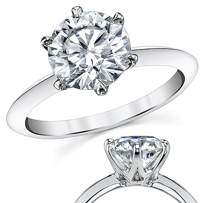 2mm Knife-edge Moissanite Solitaire Ring