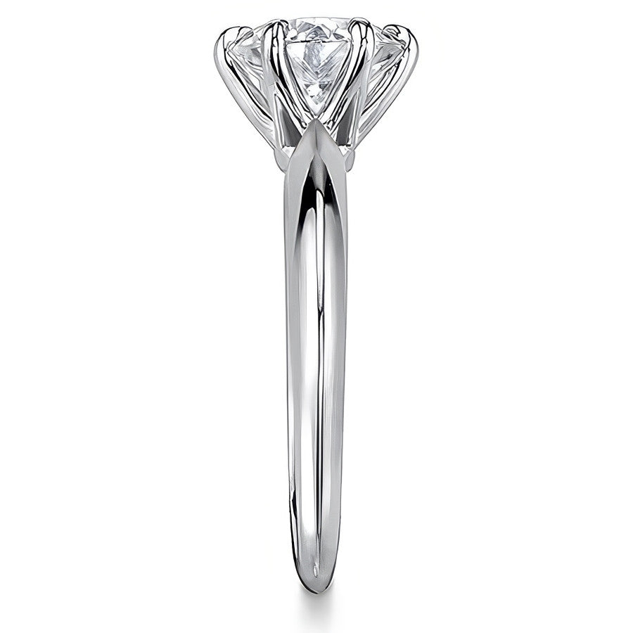 Knife-edge Round Brilliant Moissanite Solitaire Ring