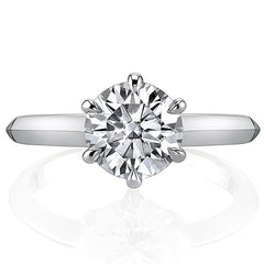 Knife-edge Round Brilliant Moissanite Solitaire Ring