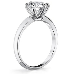 Knife-edge Round Brilliant Moissanite Solitaire Ring