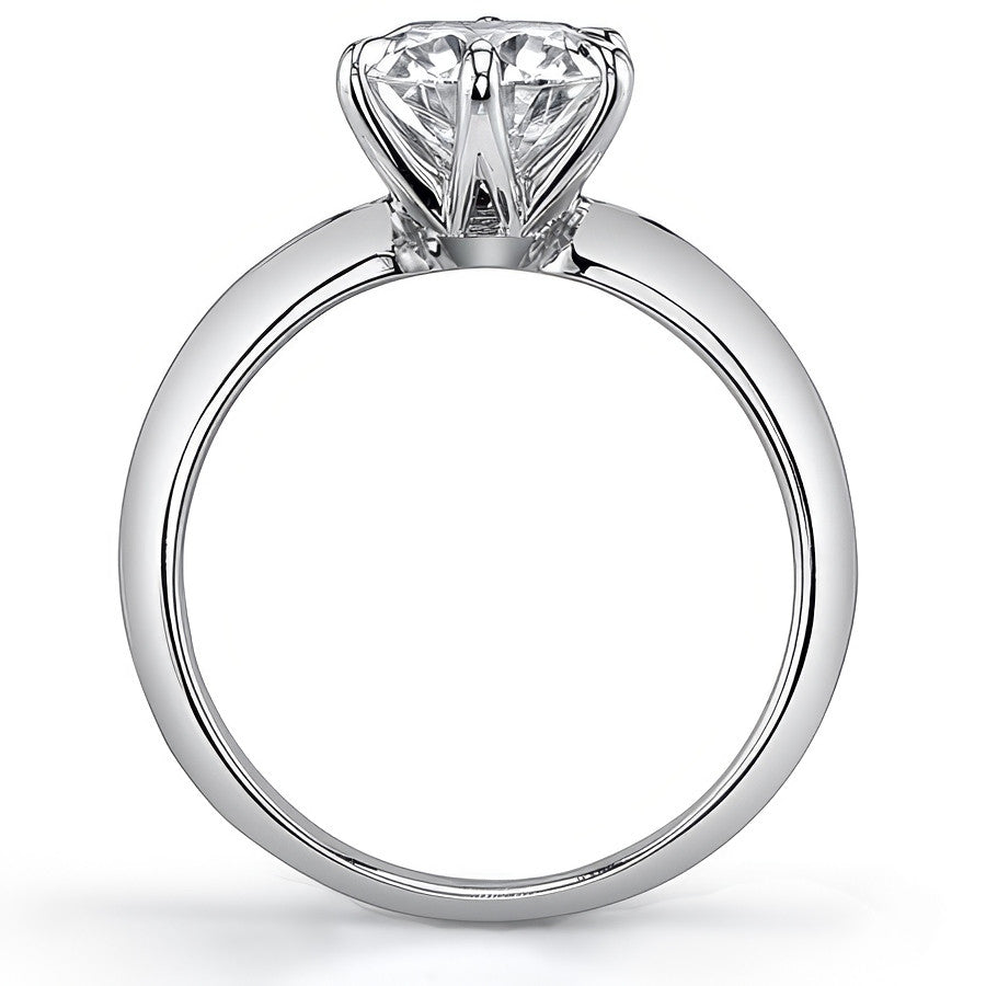Knife-edge Round Brilliant Moissanite Solitaire Ring