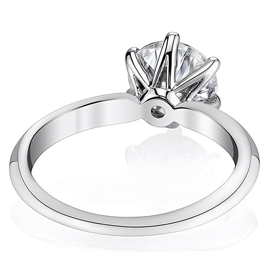 Knife-edge Round Brilliant Moissanite Solitaire Ring