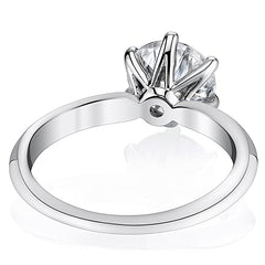 Knife-edge Round Brilliant Moissanite Solitaire Ring