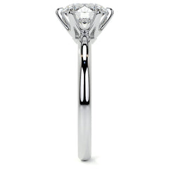 6-Prong Round Brilliant Moissanite Low Set Solitaire Ring