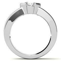 Semi-Bezel Round Brilliant Moissanite Solitaire Ring