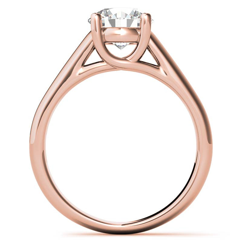 Round Heavy, Wide-Band Trellis Solitaire Ring