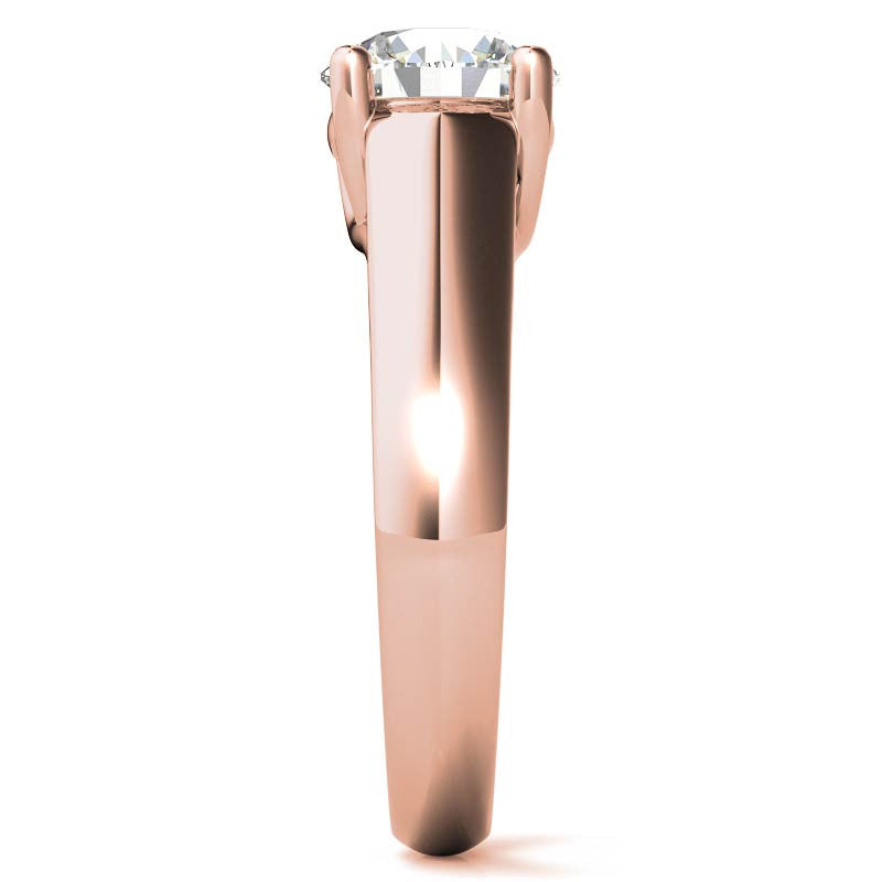 Round Heavy, Wide-Band Trellis Solitaire Ring