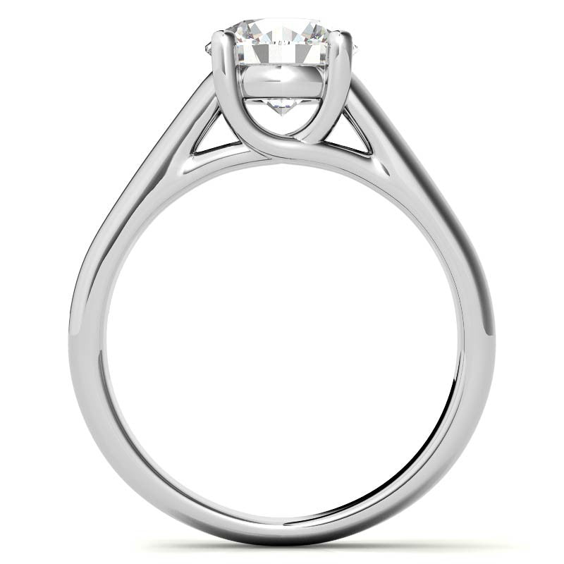 Round Heavy, Wide-Band Trellis Solitaire Ring