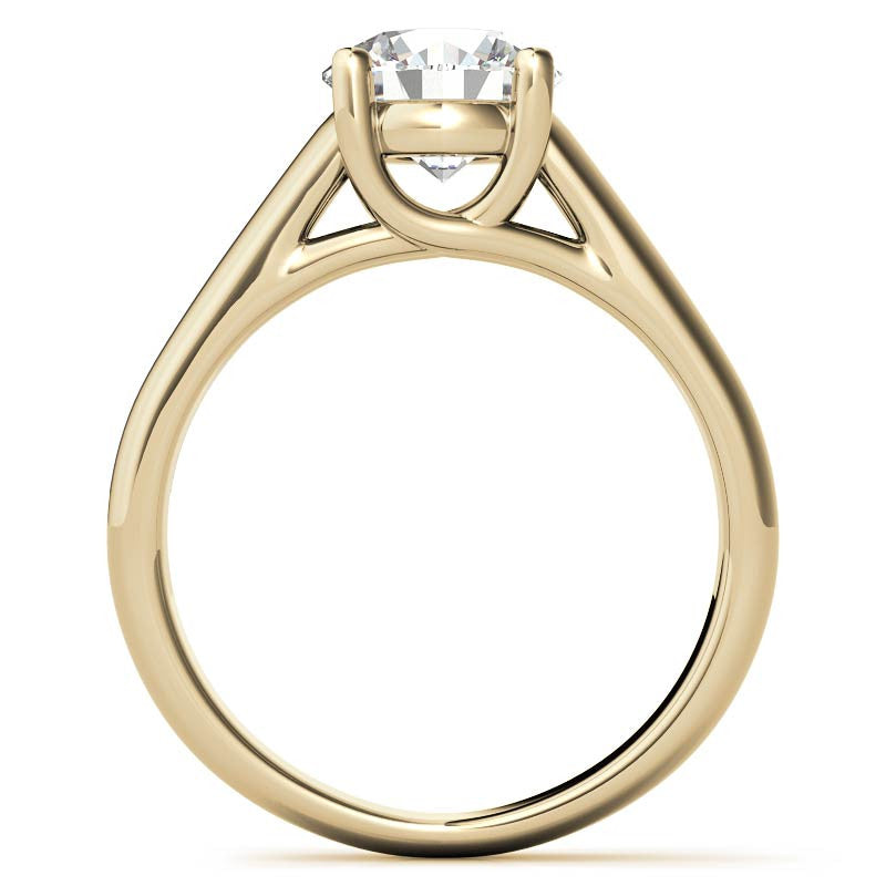 Round Heavy, Wide-Band Trellis Solitaire Ring