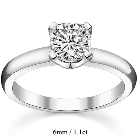 4-Prong Low Profile Cushion Solitaire Ring