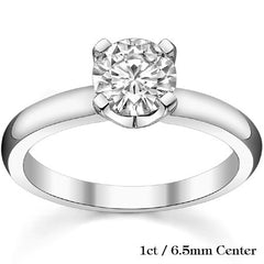 4-Prong Heavy Low Profile Round Solitaire Ring