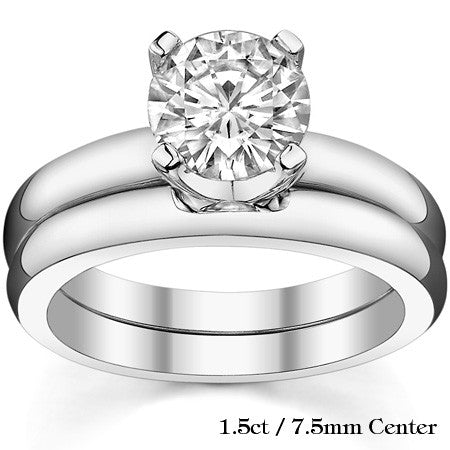 4-Prong Heavy Low Profile Round Solitaire Ring