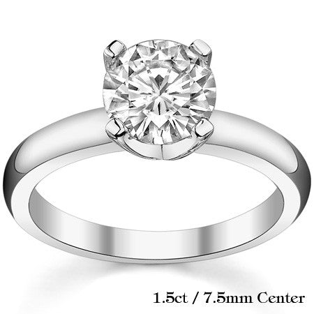4-Prong Heavy Low Profile Round Solitaire Ring