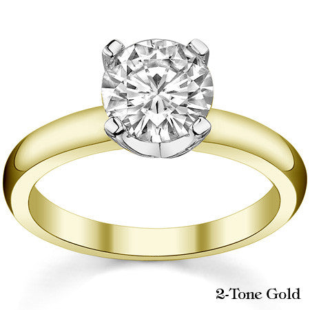 4-Prong Heavy Low Profile Round Solitaire Ring