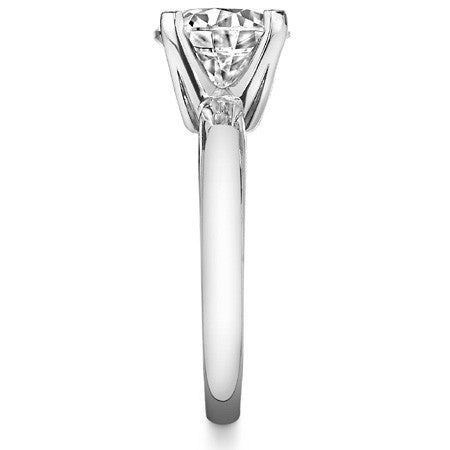 4-Prong Heavy Low Profile Round Solitaire Ring