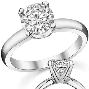 4-Prong Heavy Low Profile Round Solitaire Ring
