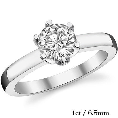 6-Prong Round Brilliant Moissanite Solitaire Ring