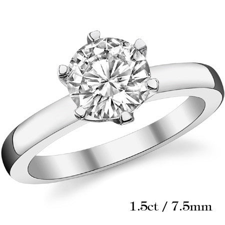 6-Prong Round Brilliant Moissanite Solitaire Ring