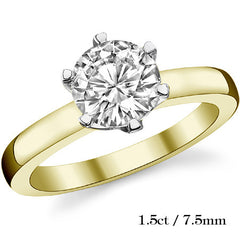 6-Prong Round Brilliant Moissanite Solitaire Ring