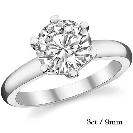 6-Prong Round Brilliant Moissanite Solitaire Ring