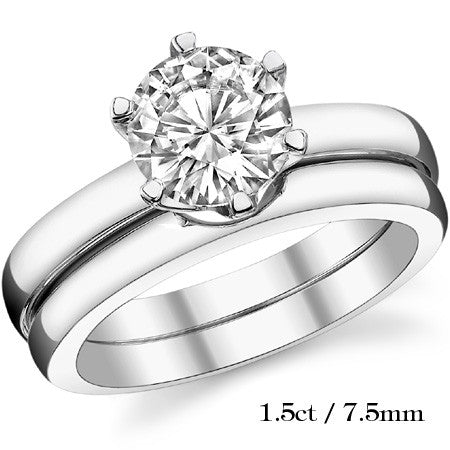 6-Prong Round Brilliant Moissanite Solitaire Ring