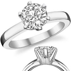 6-Prong Round Brilliant Moissanite Solitaire Ring