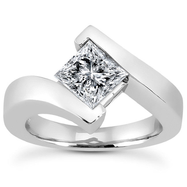 Princess Modern Style Moissanite Solitaire Ring
