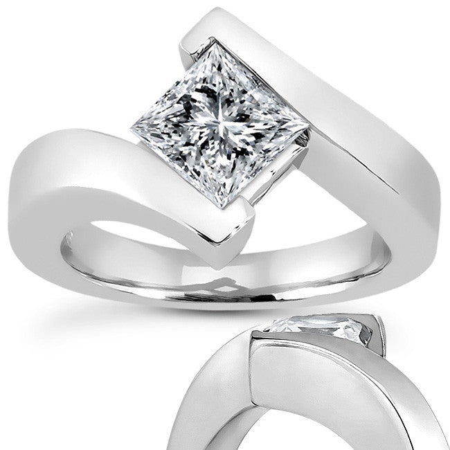 Princess Modern Style Moissanite Solitaire Ring