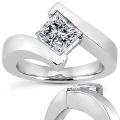 Princess Modern Style Moissanite Solitaire Ring