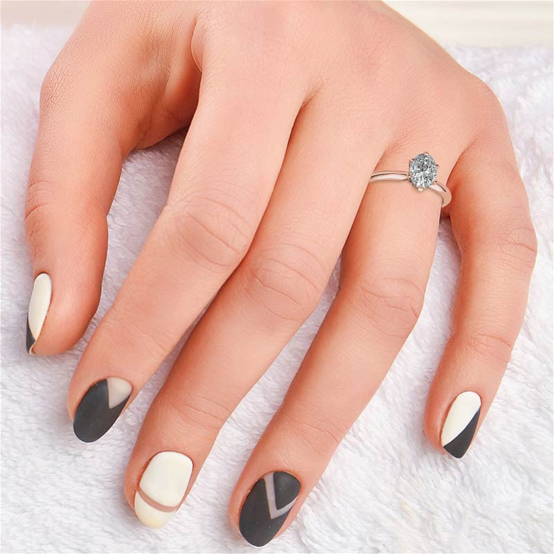 Oval Moissanite Solitaire Ring