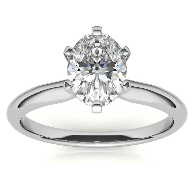 Oval Moissanite Solitaire Ring