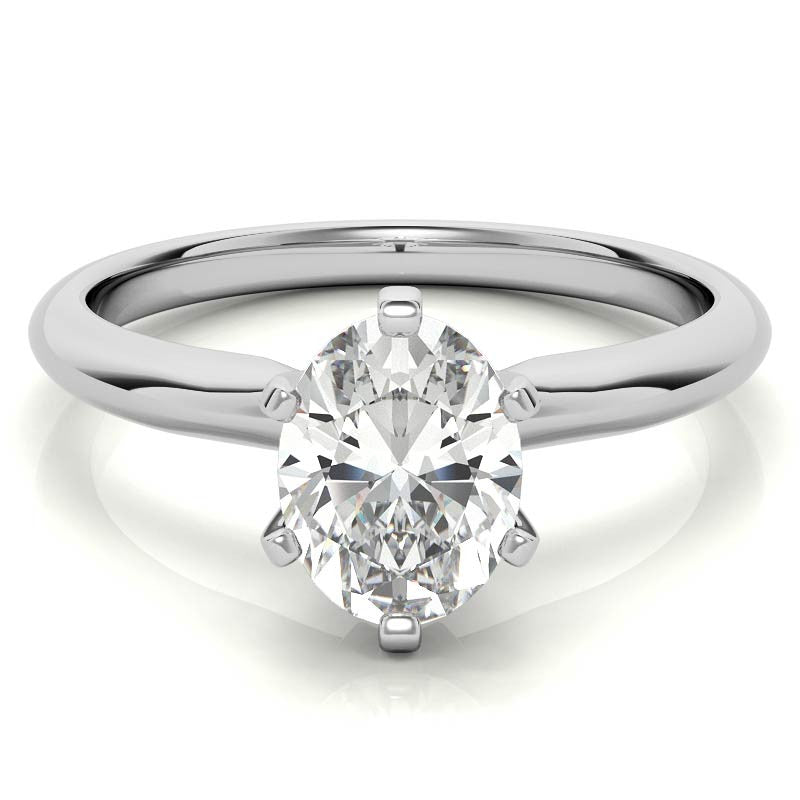 Oval Moissanite Solitaire Ring