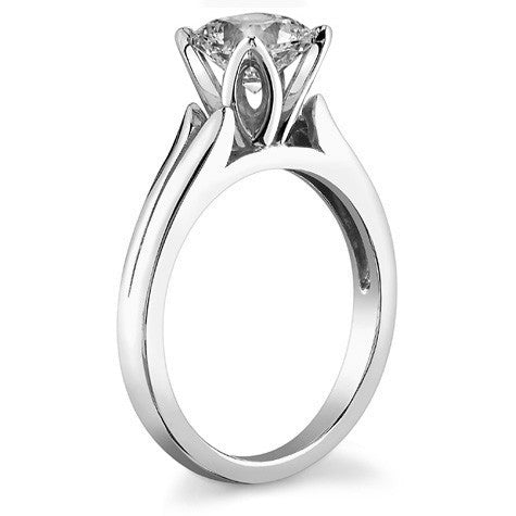 Split-Shank Cathedral Moissanite Solitaire Ring with Tulip Prong