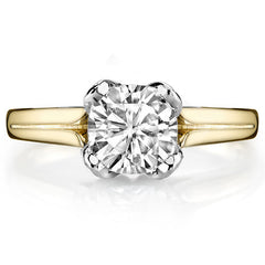 Split-Shank Cathedral Moissanite Solitaire Ring with Tulip Prong
