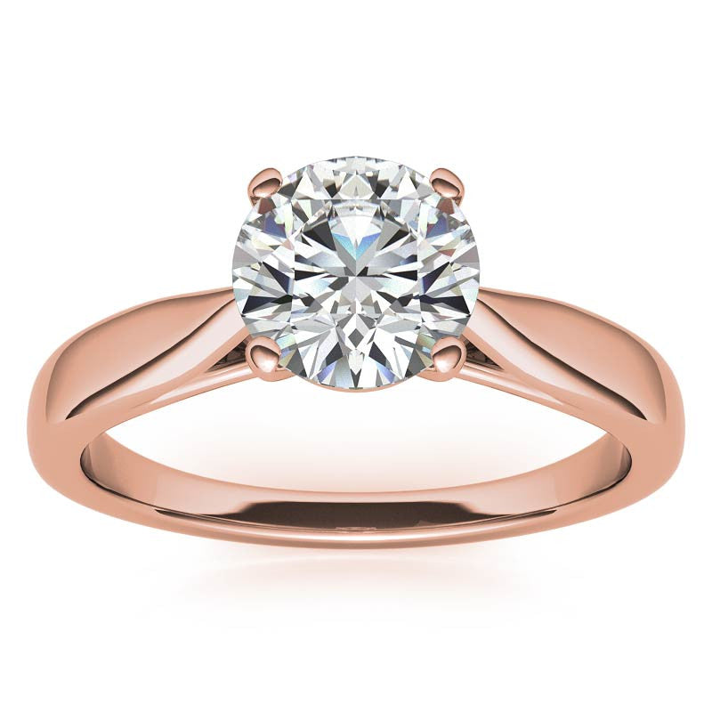 Round Cathedral Basket Moissanite Solitaire Ring