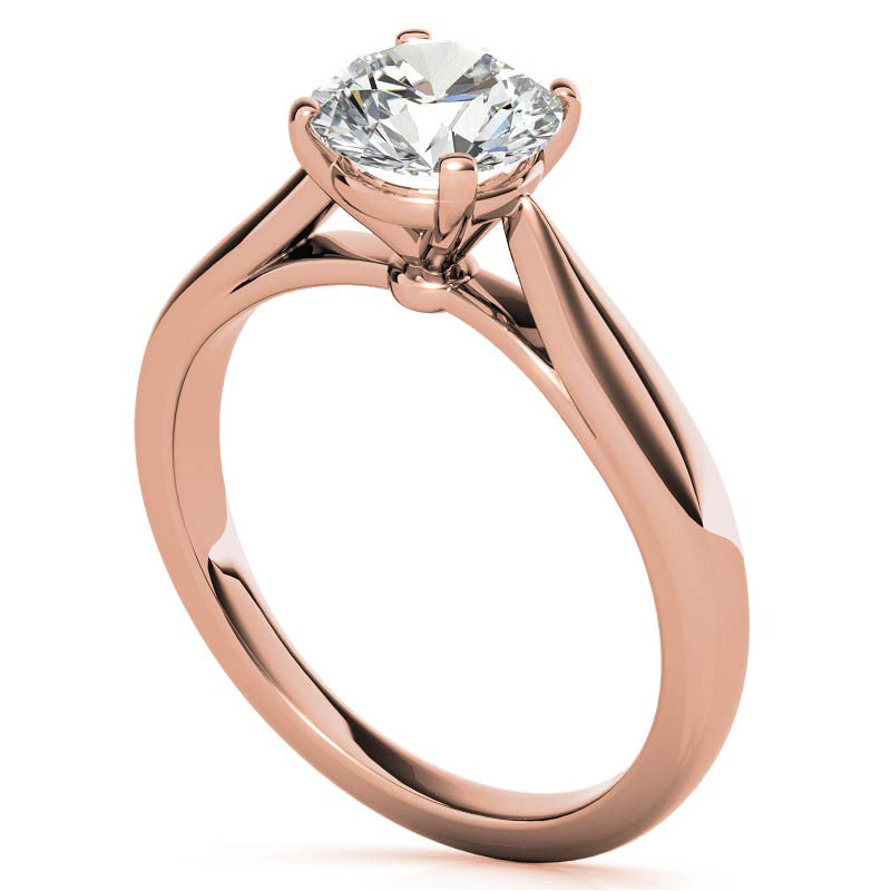 Round Cathedral Basket Moissanite Solitaire Ring