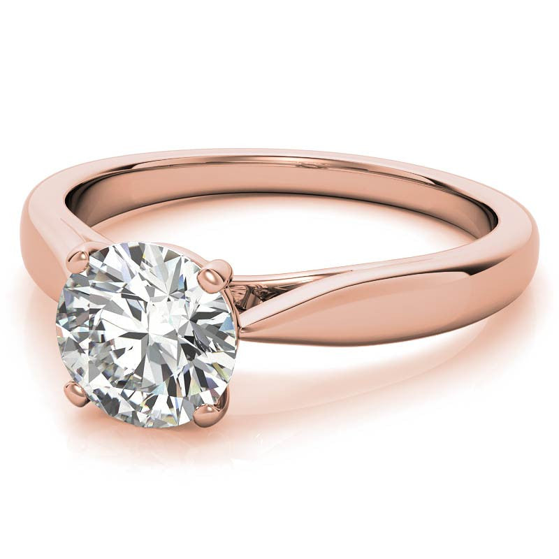 Round Cathedral Basket Moissanite Solitaire Ring
