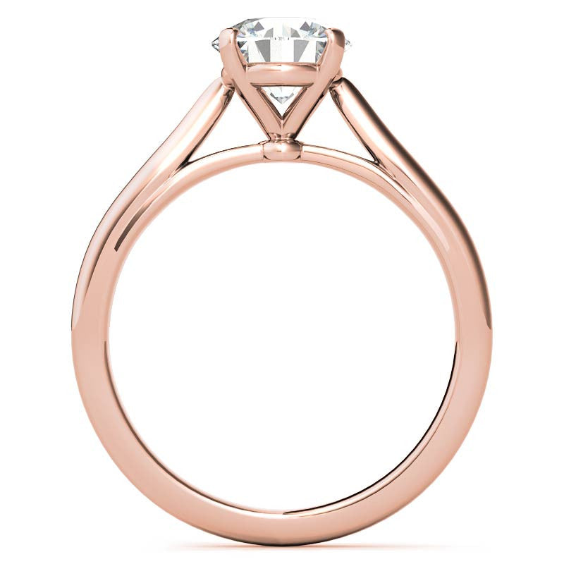 Round Cathedral Basket Moissanite Solitaire Ring