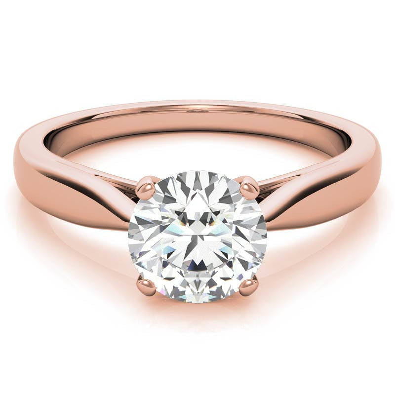 Round Cathedral Basket Moissanite Solitaire Ring