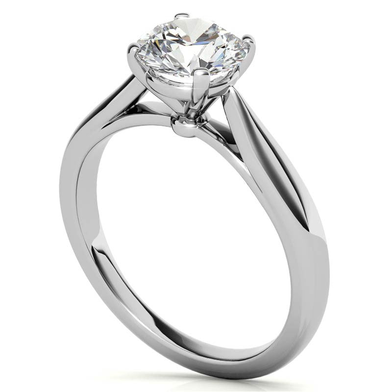 Round Cathedral Basket Moissanite Solitaire Ring