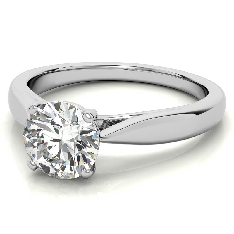 Round Cathedral Basket Moissanite Solitaire Ring