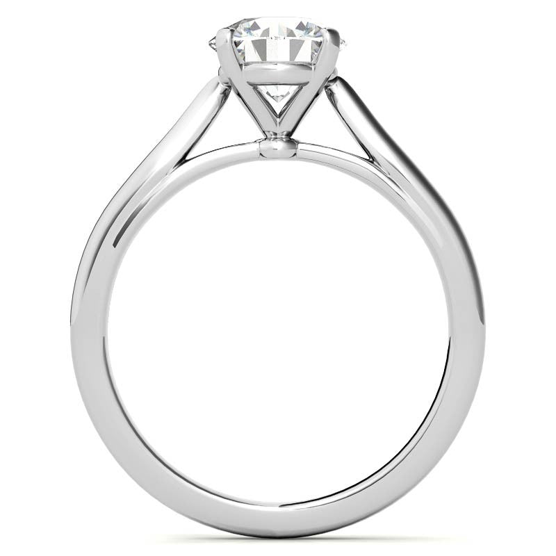 Round Cathedral Basket Moissanite Solitaire Ring