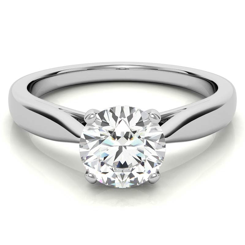 Round Cathedral Basket Moissanite Solitaire Ring