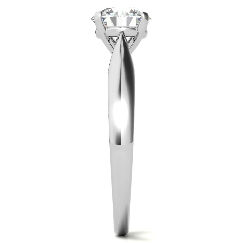Round Cathedral Basket Moissanite Solitaire Ring