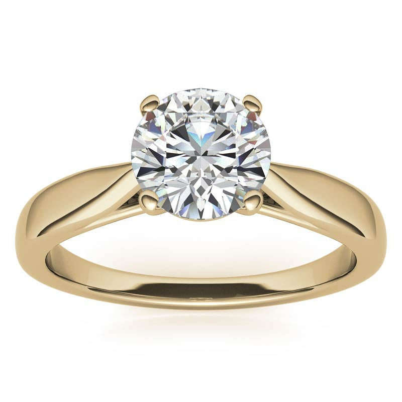 Round Cathedral Basket Moissanite Solitaire Ring