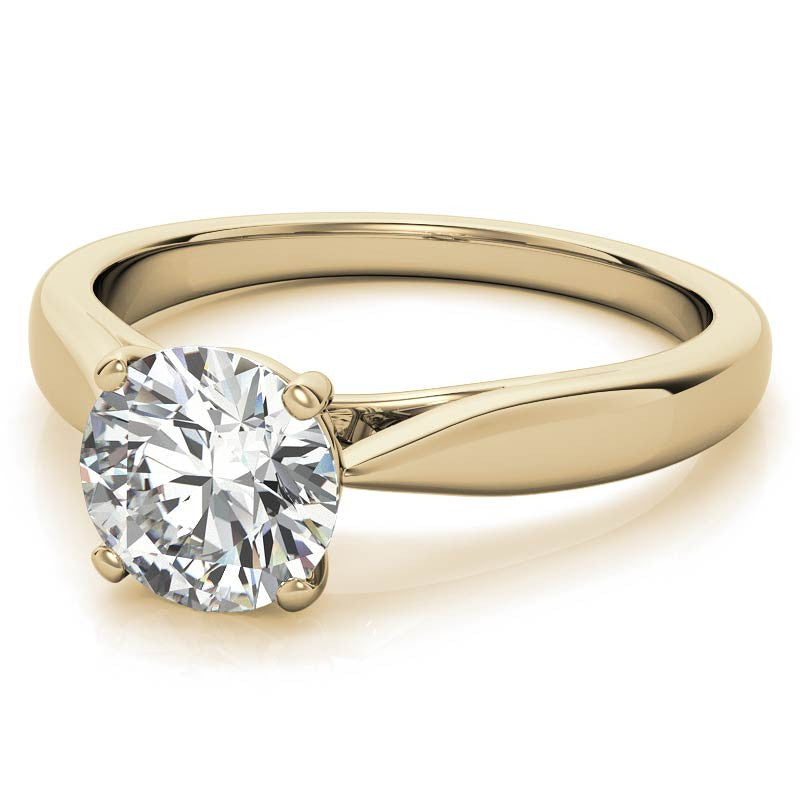 Round Cathedral Basket Moissanite Solitaire Ring