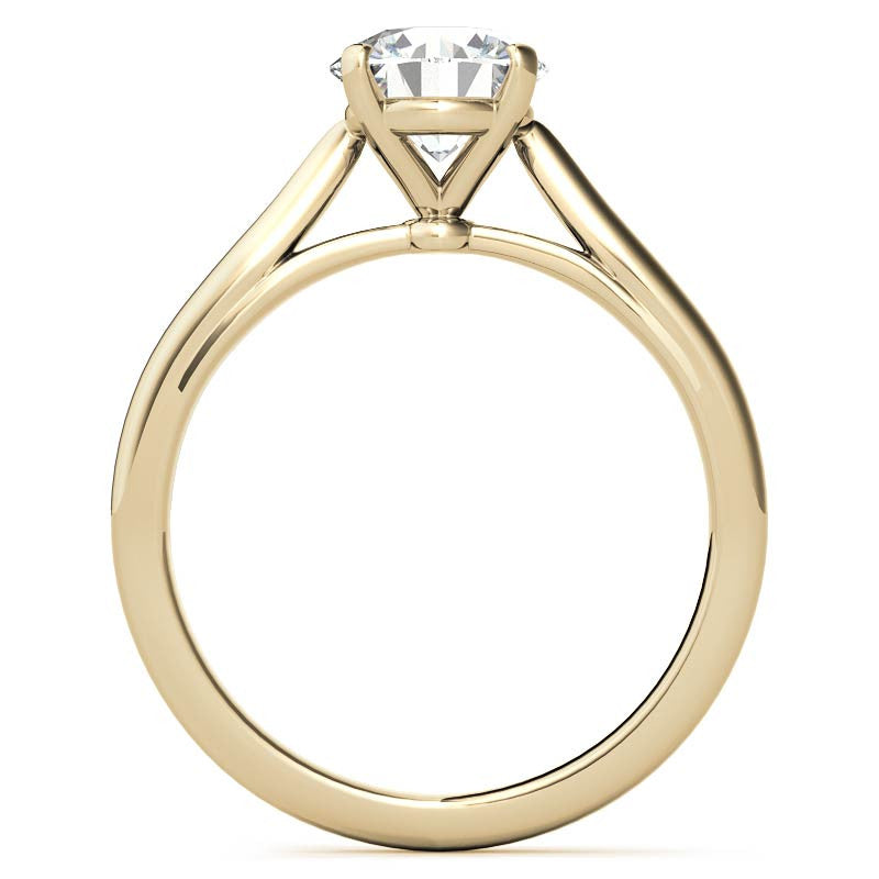 Round Cathedral Basket Moissanite Solitaire Ring