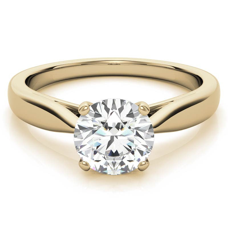 Round Cathedral Basket Moissanite Solitaire Ring
